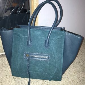 Celine large suede handbag